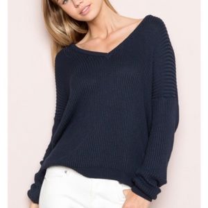 Brandy Melville Cropped Navy Sweater